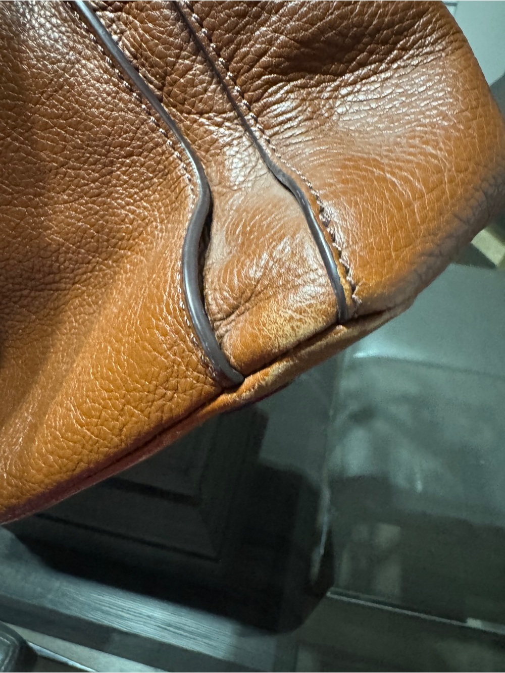 Fossil Cognac Pebbled Leather Tote - Picture 7 of 16